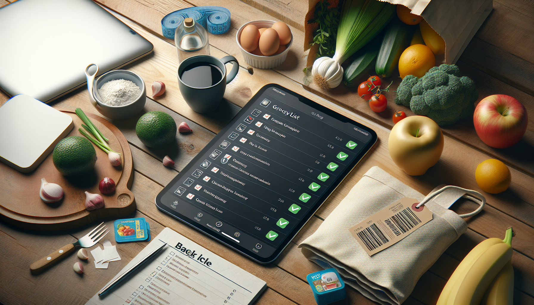 A well-organized grocery list divided by store sections